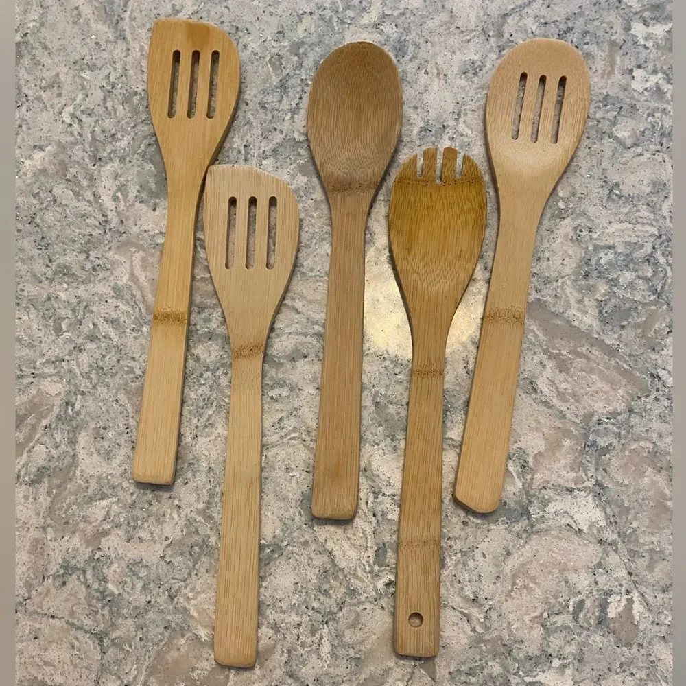 Set of Bamboo Cooking Utensils